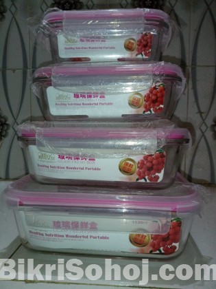 4 pcs Glass Food Container Set